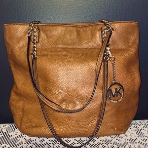 Brown Michael Kors Jet Set Chain Tote